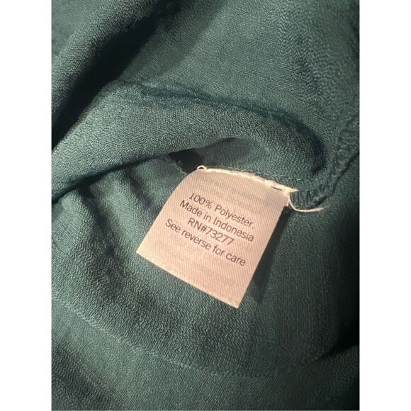 Nine west green v neck ruffle long sleeve button up blouse Xl girly career - Picture 7 of 8